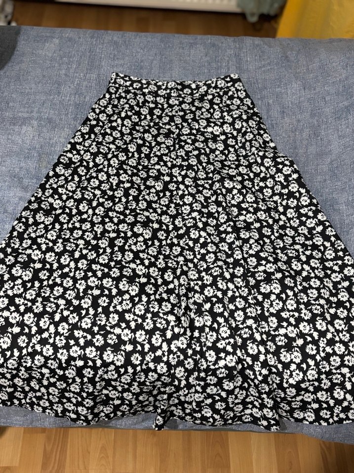 Çiçek Desenli Midi / Maxi Boy Etek - Görsel 3