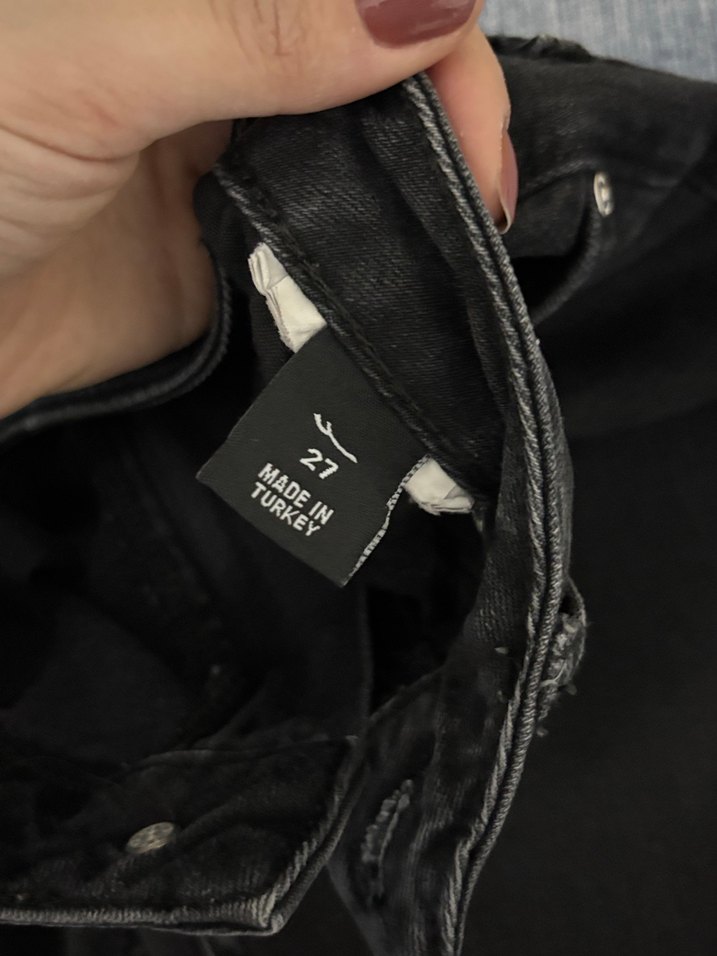 Siyah Bilek Boy Straight Jean Pantolon - Görsel 4