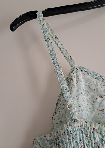 Dantel Detaylı Turkuaz Bohem Midi Elbise - Görsel 5