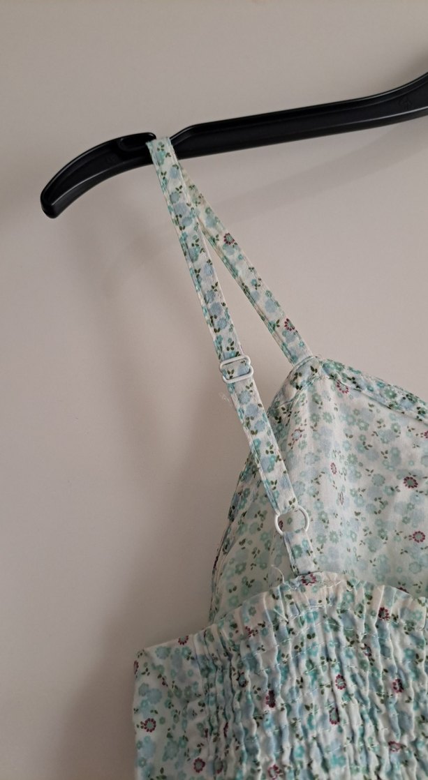 Dantel Detaylı Turkuaz Bohem Midi Elbise - Görsel 5