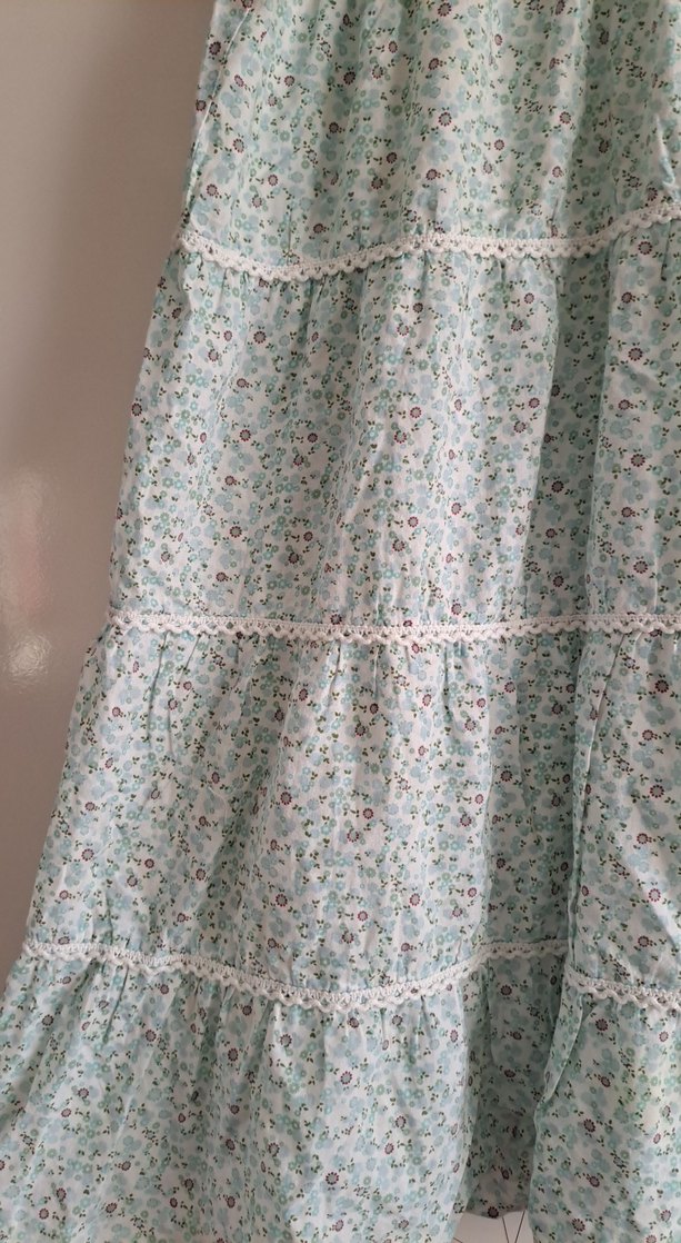 Dantel Detaylı Turkuaz Bohem Midi Elbise - Görsel 2