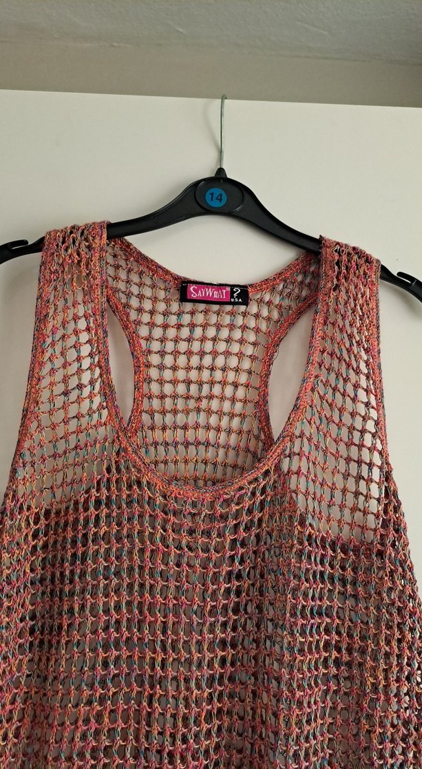 Pembe Gri Örgü Salaş Kadın Atlet - Görsel 3