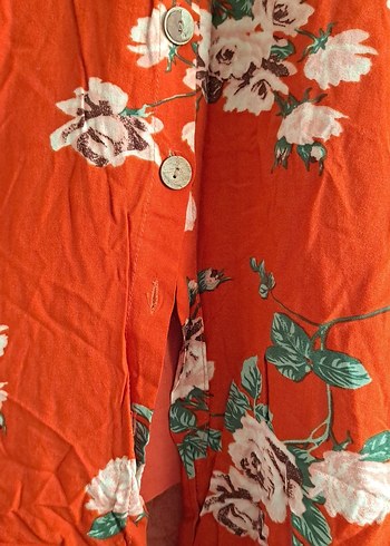 Kırmızı Çiçekli Salaş Omzu Açık Uzun Elbise - Görsel 4