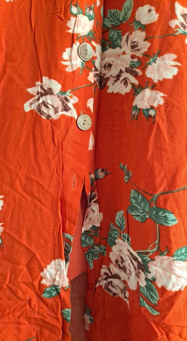 Kırmızı Çiçekli Salaş Omzu Açık Uzun Elbise - Görsel 4