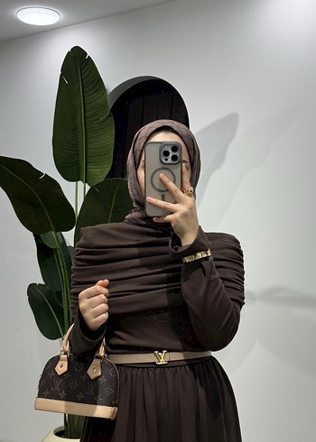 Kahverengi Drape Kadın Şal