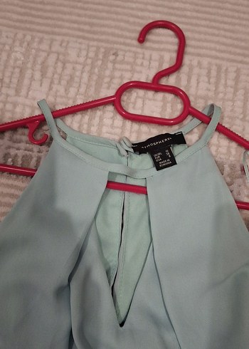 Su Yeşili Halter Yaka Elbise - Görsel 3