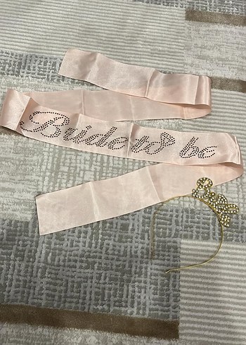 Toz Pembe Renkli 'Bride to Be' Kurdele ve Taç Seti - Görsel 5
