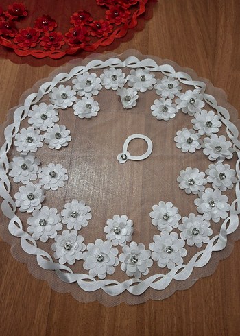 Dantel Çiçekli Bohem Gelin Aksesuarı - Görsel 5