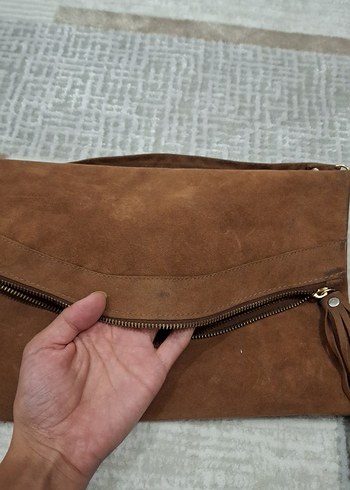 Püsküllü Kadın Süet Çapraz Çanta - Görsel 3