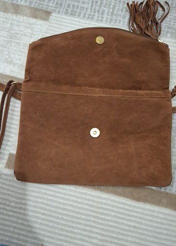 Püsküllü Kadın Süet Çapraz Çanta - Görsel 5