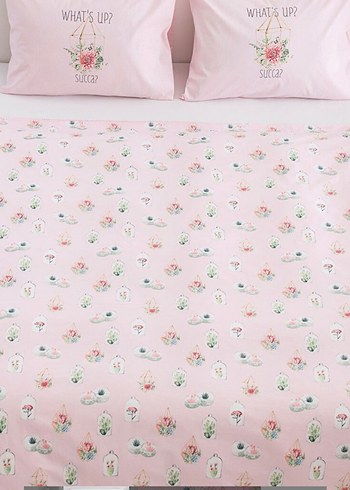 Pembe Pastel Baskılı Nevresim Takımı - Görsel 6