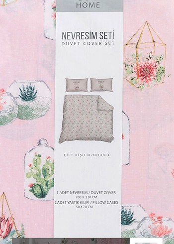 Pembe Pastel Baskılı Nevresim Takımı - Görsel 9