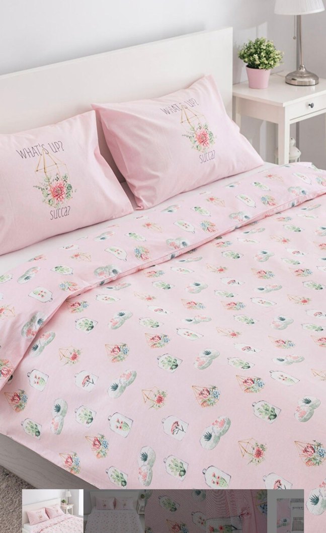 Pembe Pastel Baskılı Nevresim Takımı - Görsel 5