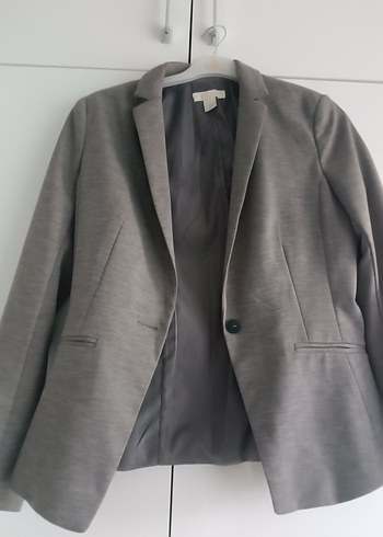 H&M Gri Kadın Klasik Kesim Blazer Ceket