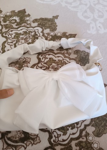  Beden beyaz Renk Beyaz Fiyonklu Kadın Çanta