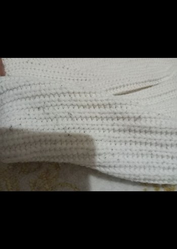 Beyaz Kadın Boğazlı Triko Kazak - Görsel 4