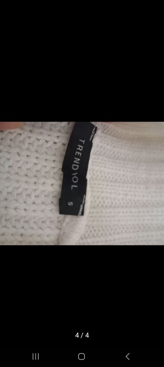 Beyaz Kadın Boğazlı Triko Kazak - Görsel 2