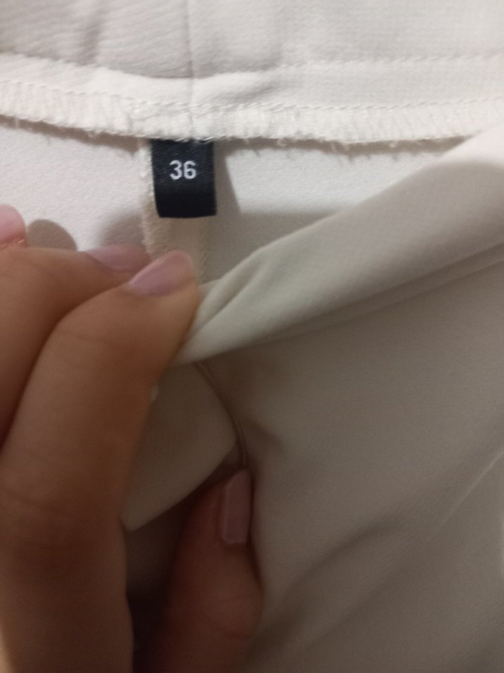 Beyaz Midi Kadın Kumaş Pantolon - Görsel 2