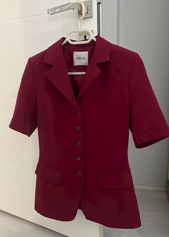 Diğer Bordo Kısa Kollu Kadın Blazer Ceket