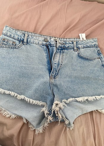 Addax Buz mavi Renk Mini Denim Şort