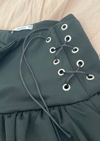 40 Beden Siyah Volanlı Gotik Mini Etek