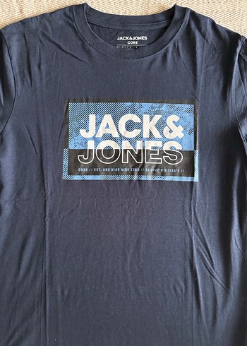 Mavi Jack & Jones Baskılı Lacivert Erkek Tişört