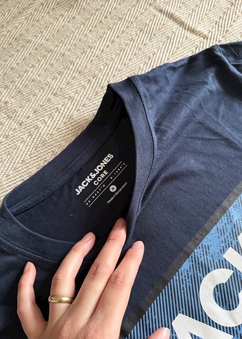 m Beden Jack & Jones Baskılı Lacivert Erkek Tişört