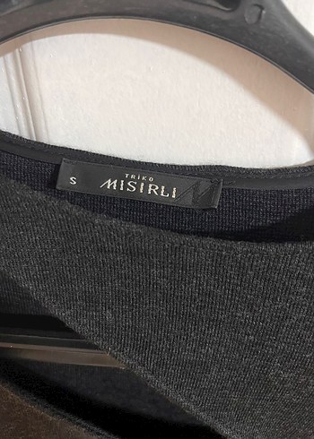 V Yaka Deri Detaylı Uzun Antrasit Elbise - Görsel 5