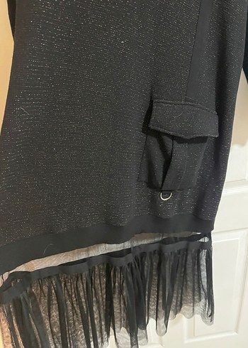 Miss Dalida Paris - Işıltılı & Tül Detaylı Siyah Elbise - Görsel 4