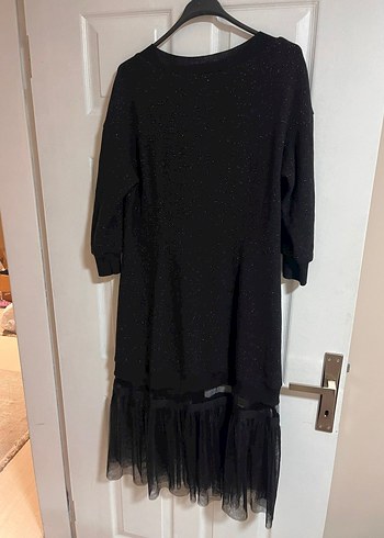 Miss Dalida Paris - Işıltılı & Tül Detaylı Siyah Elbise - Görsel 3