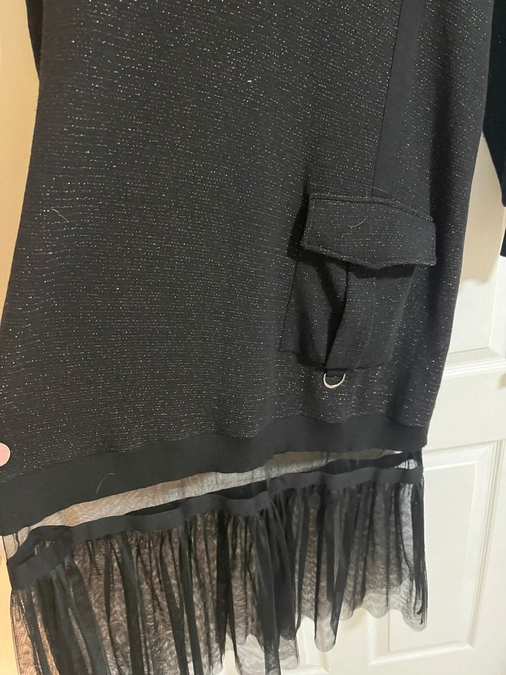 Miss Dalida Paris - Işıltılı & Tül Detaylı Siyah Elbise - Görsel 4