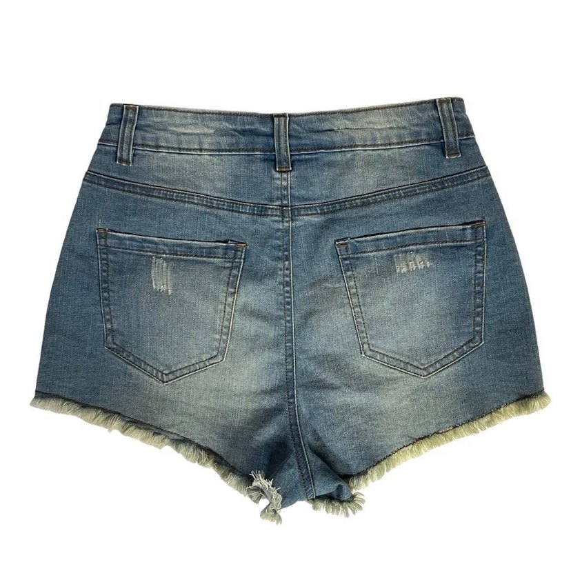 Bohem Desenli Kadın Kot Şort - Görsel 4