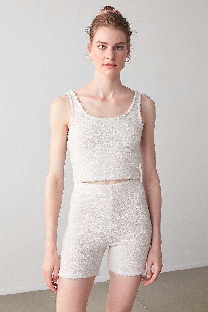 Açık Bej Light Lounge Şort Pijama Takımı - Görsel 2