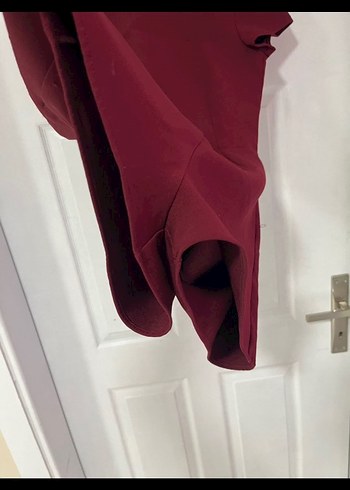 Bordo Kadın Kısa Tulum - Görsel 5