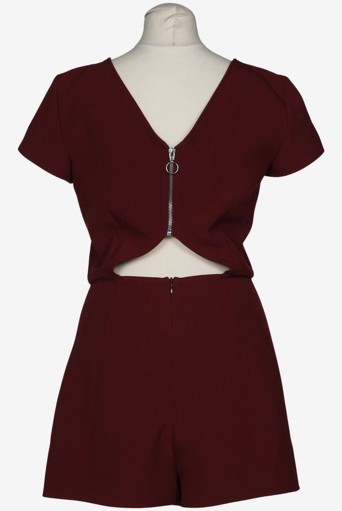 Bordo Kadın Kısa Tulum - Görsel 2