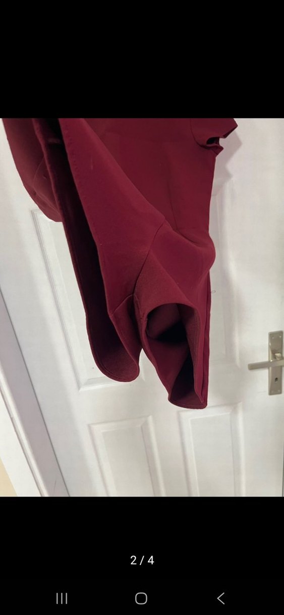 Bordo Kadın Kısa Tulum - Görsel 5