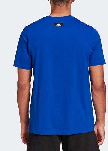 Erkek Mavi Baskılı Spor Tişört - Görsel 3