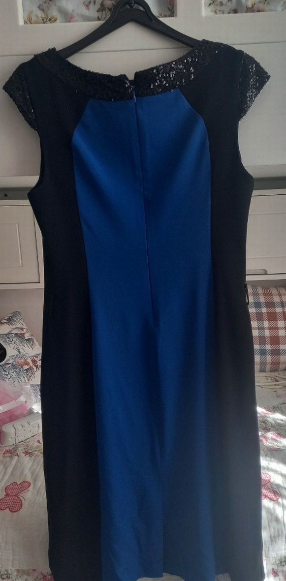 Klasik Lacivert Drapeli Midi Elbise - Görsel 2