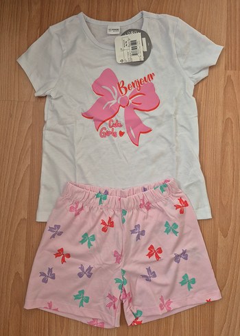 Fiyonklu Kısa Kollu Pijama Takımı