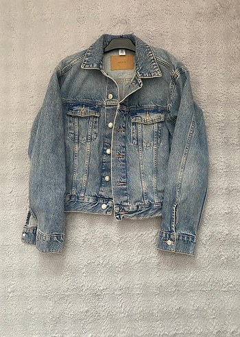 H&M Düğmeli Mavi Kadın Kot Ceket