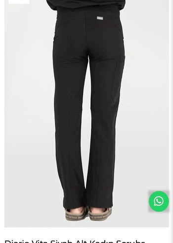 Vita Siyah Kadın Scrubs Hemşire Cerrahi Pantolon - Görsel 4