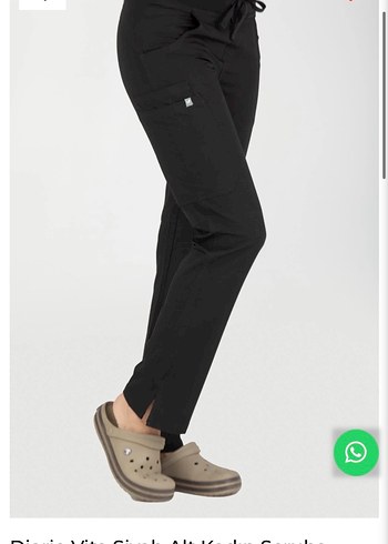 Vita Siyah Kadın Scrubs Hemşire Cerrahi Pantolon - Görsel 3