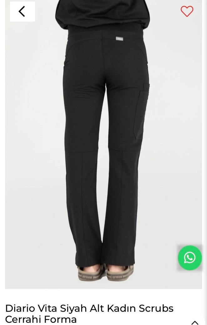 Vita Siyah Kadın Scrubs Hemşire Cerrahi Pantolon - Görsel 4