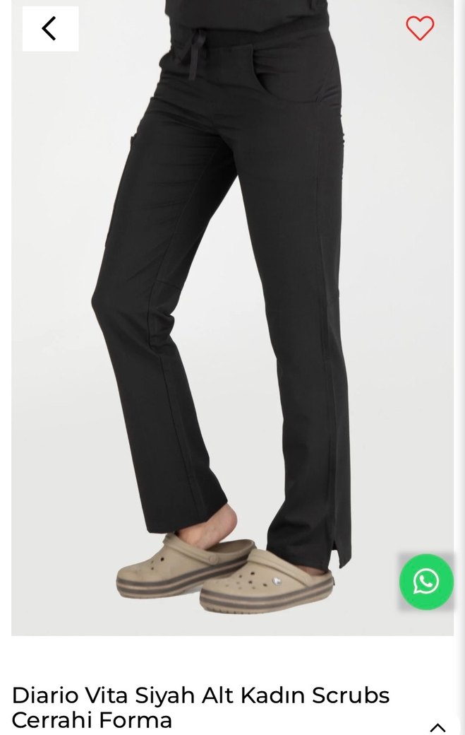 Vita Siyah Kadın Scrubs Hemşire Cerrahi Pantolon - Görsel 2