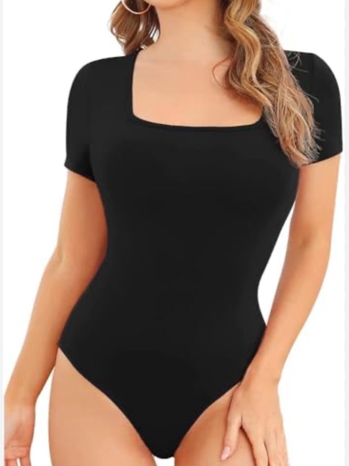 Siyah Kısa Kollu Kadın Mayo - Görsel 2