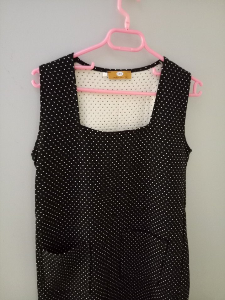 Siyah V Yaka Uzun Elbise - Görsel 3