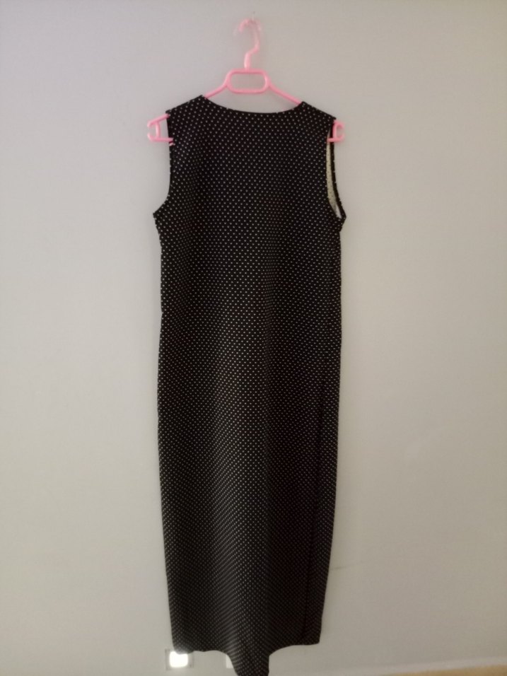 Siyah V Yaka Uzun Elbise - Görsel 2