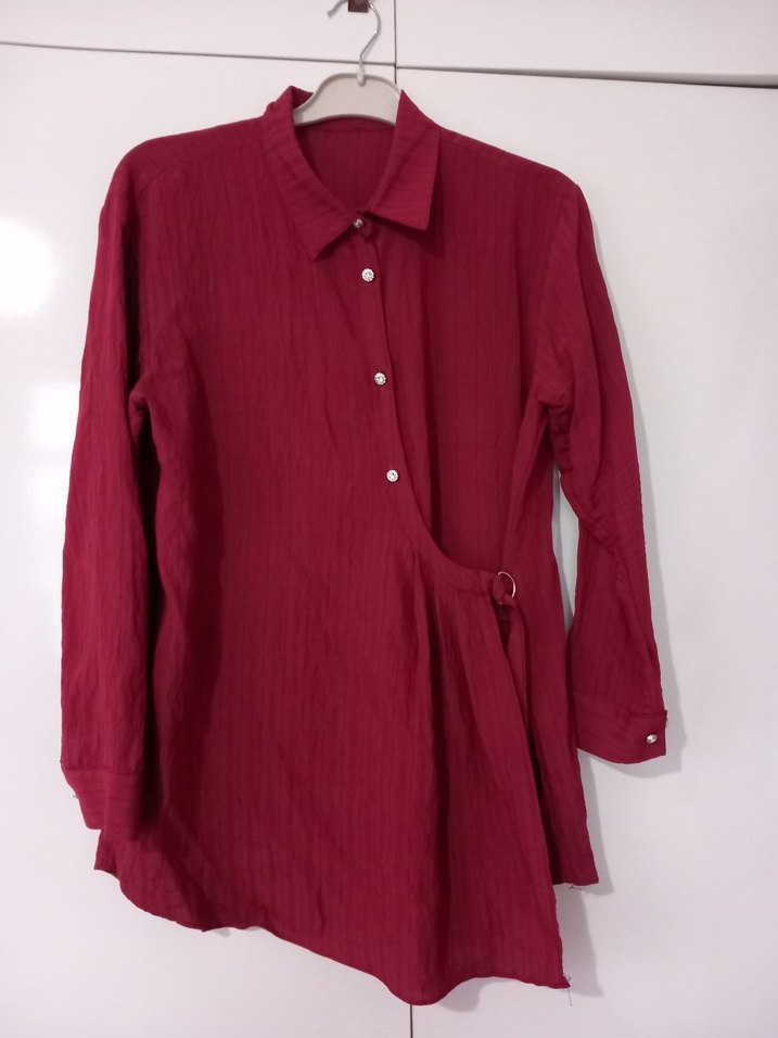 Bordo  Gömlek - Görsel 4
