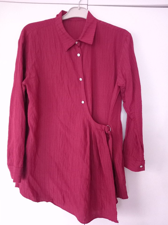 Bordo  Gömlek - Görsel 2