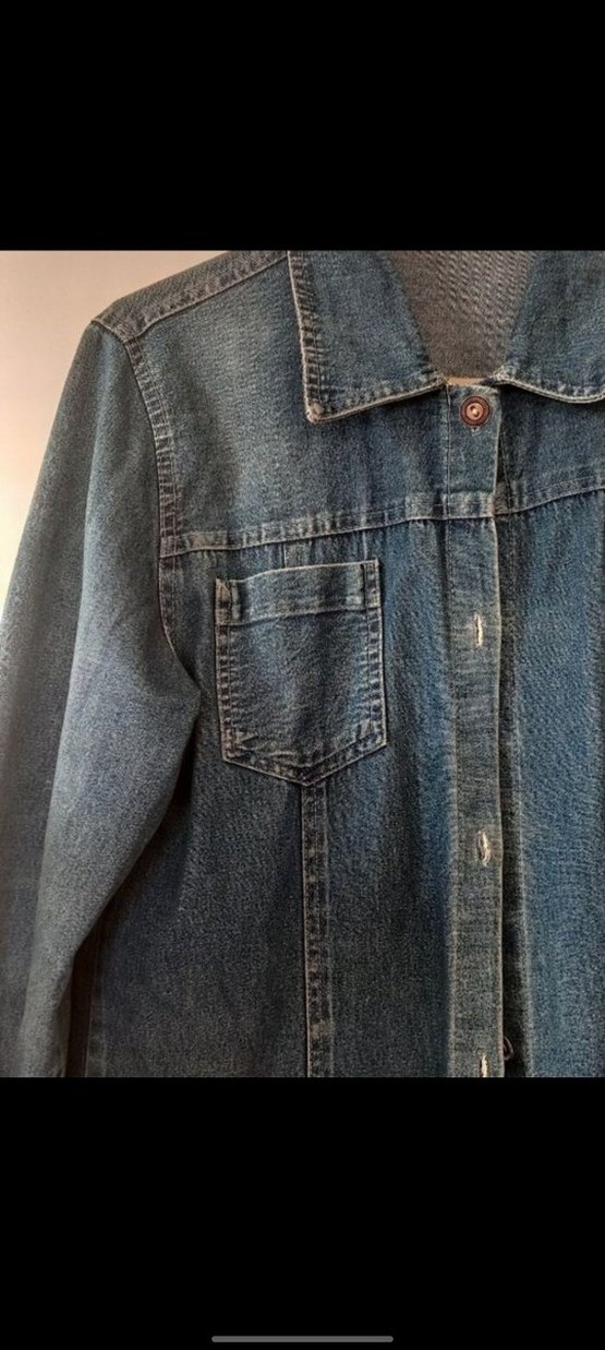 Uzun Mavi Kadın Denim Ceket - Görsel 3